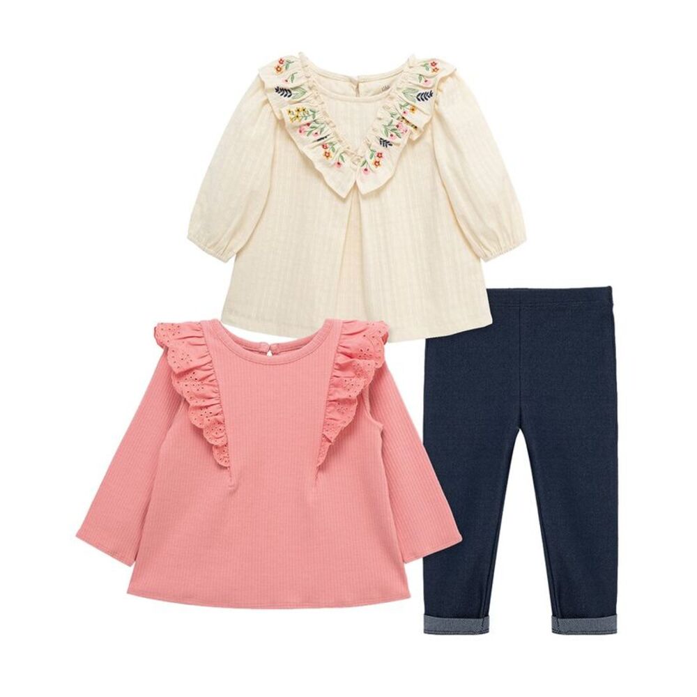 Little Me Girls  3Pc Embroidered Play Set